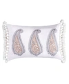 Levtex Tamsin Flower Decorative Pillow, 14" X 20" In Gray