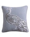 Levtex Pisa Peacock Decorative Pillow, 18" X 18" In Gray