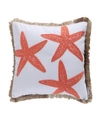 Levtex Bakio Coastal Escape Starfish Decorative Pillow, 18" X 18" In Coral