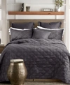Levtex Washed Linen Relaxed Textured Quilt, Twin In Charcoal