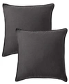 Levtex Washed Linen Relaxed Solid 2-pack Decorative Pillow Cover, 20" X 20" In Charcoal