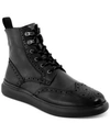 KARL LAGERFELD MEN'S TALL PERFORATED WINGTIP BOOTS MEN'S SHOES