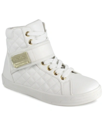 Bebe Women's Dianica Quilted Sneaker Women's Shoes In White Faux