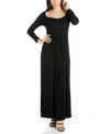 24seven Comfort Apparel Women's Long Sleeve Maxi Dress In Black