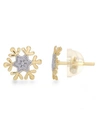 DISNEY CHILDREN'S FROZEN SNOWFLAKE STUD EARRINGS IN 14K GOLD