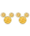 Disney Children's Cubic Zirconia Birthstone Mickey Mouse Stud Earrings In 14k Gold In November