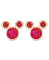 Disney Children's Cubic Zirconia Birthstone Mickey Mouse Stud Earrings In 14k Gold In July
