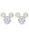 Disney Children's Cubic Zirconia Birthstone Mickey Mouse Stud Earrings In 14k Gold In March