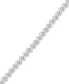 Macy's Diamond Accent "s" Link Bracelet In Silver Plate, Rose Gold Or Gold Plate In Silver
