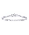 Macy's Cubic Zirconia "s" Link Bracelet In Silver Plate In Silver
