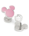 Disney Men's Mickey Mouse Silhouette Cufflinks In Pink