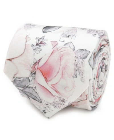 Ox & Bull Trading Co. Men's Painted Floral Tie In White