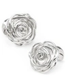 Ox & Bull Trading Co. Men's Sterling Silver Rhodium Plated Rose Cufflinks In Silver