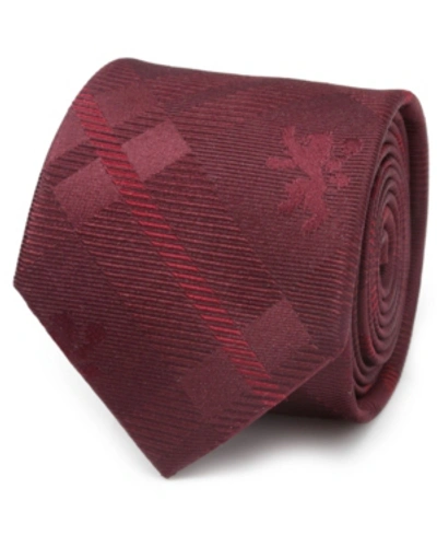 Game Of Thrones Men's Lannister Lion Plaid Tie In Red