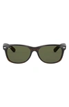 Ray Ban Iconic New Wayfarer 55mm Sunglasses In Dark Tortoise
