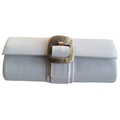 Pre-owned Sergio Rossi White Leather Clutch Bag