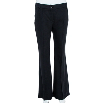 Pre-owned Dior Christian  Boutique Black Crepe Flared Trousers M