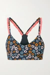 THE UPSIDE ATACAMA LARRI RUFFLED FLORAL-PRINT STRETCH SPORTS BRA