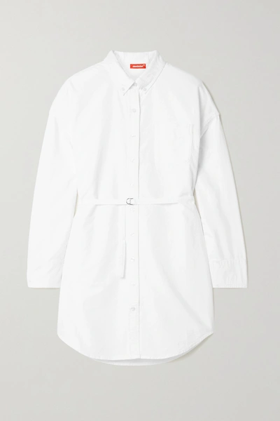 Denimist Belted Cotton-canvas Shirt Dress In White