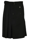 NEIL BARRETT NEIL BARRETT CONTRAST PANEL PLEATED MIDI SKIRT