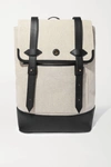 PARAVEL UPLAND LEATHER-TRIMMED CANVAS BACKPACK