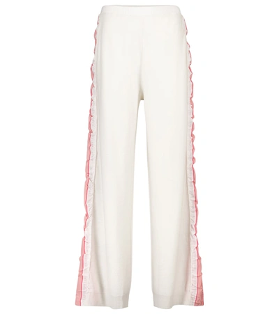 Stella Mccartney 品牌字母初剪羊毛运动裤 In White