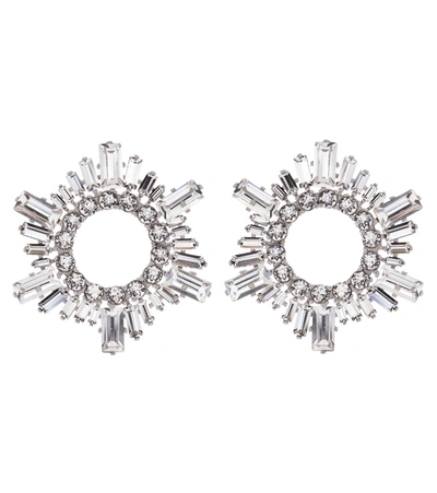 Amina Muaddi Begum Mini Embellished Earrings In Silver