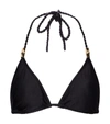 Heidi Klein Core Textured Rope Padded Triangle Bikini Top In Black