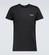 Balmain Black Crewneck T-shirt With Contrasting Logo Print In Cotton Man  In Black