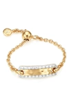 Monica Vinader Havana Bar Diamond Pavé Friendship Chain Bracelet In Yellow Gold