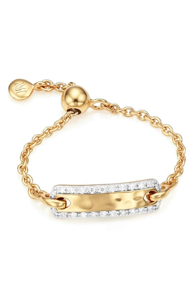 Monica Vinader Havana Bar Diamond Pavé Friendship Chain Bracelet In Yellow Gold