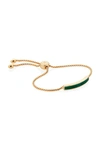 Monica Vinader Baja Skinny Friendship Bracelet In Yellow Gold/ Green Onyx