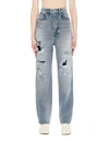 Balenciaga Ripped Detail Denim Jeans In Blue