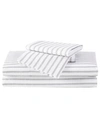 Truly Soft Full 4 Pc Sheet Set Bedding In Pinstripe White/grey