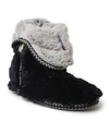 Dearfoams Beth Faux Fur Fold Down Fuzzy Bootie Slipper In Black