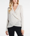 1.state Sparkle Cozy Crisscross Front Knit Top In Camel Heather