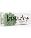 STUPELL INDUSTRIES LAUNDRY ROOM GREEN SUCCULENT SOFT TEXTURED PAPER LOOK STRETCHED CANVAS WALL ART, 10" L X 24" H