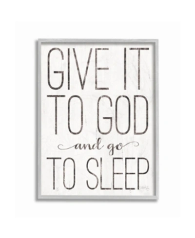 Stupell Industries Give It To God And Go To Sleep Black And White Wood Look Sign, 11" L X 14" H In Multi