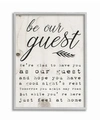 STUPELL INDUSTRIES BE OUR GUEST POEM CURSIVE GRAY FRAMED TEXTURIZED ART, 11" L X 14" H