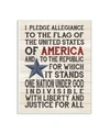 Stupell Industries Pledge Of Allegiance Stars And Stripes Americana Rustic Wood Look Sign, 10" L X 15" H In Multi