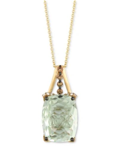 Le Vian Mint Julep Quartz (9-3/4 Ct. T.w.) & Diamond (1/3 C.t T.w.) 18" Pendant Necklace In 14k Gold