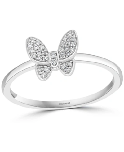 Effy Collection Effy Diamond Butterfly Ring (1/10 Ct. T.w.) In Sterling Silver Or 14k Gold-plated Sterling Silver