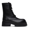ANN DEMEULEMEESTER BLACK OVERSIZED SOLE TUCSON LACE-UP BOOTS