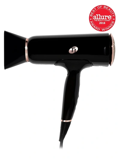 T3 Cura Luxe Professional Ionic Hair Dryer With Auto Pause Sensor 1 Piece - Black/rose Gold In Black