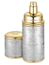 Creed Silver With Gold Trim Leather Deluxe Atomizer In Silver/gold Trim