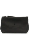 Rains Logo-print Zip-up Wash Bag In Black