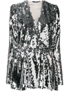 AMEN SEQUIN-EMBELLISHED WRAP DRESS