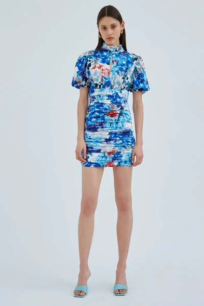 C/meo Collective Orbital Skirt Blue Painted Floral