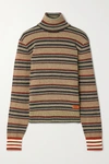 Adidas Originals + Wales Bonner Striped Chenille Turtleneck Sweater In Dark Gray