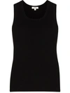Agolde Poppy Ribbed Stretch Organic Cotton And Tencel-blend Jersey Tank In Black